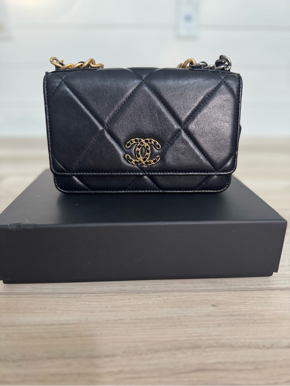 CHANEL Black Quilted WOC with Mixed Metal Chain